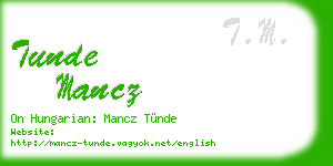 tunde mancz business card