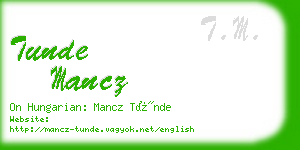 tunde mancz business card